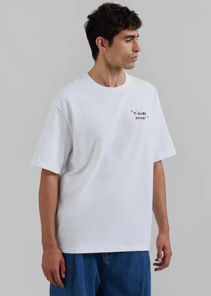 Men Samse Samse Sagiotto TShirt 8211 White Ti Giuro The Frankie Shop Tops