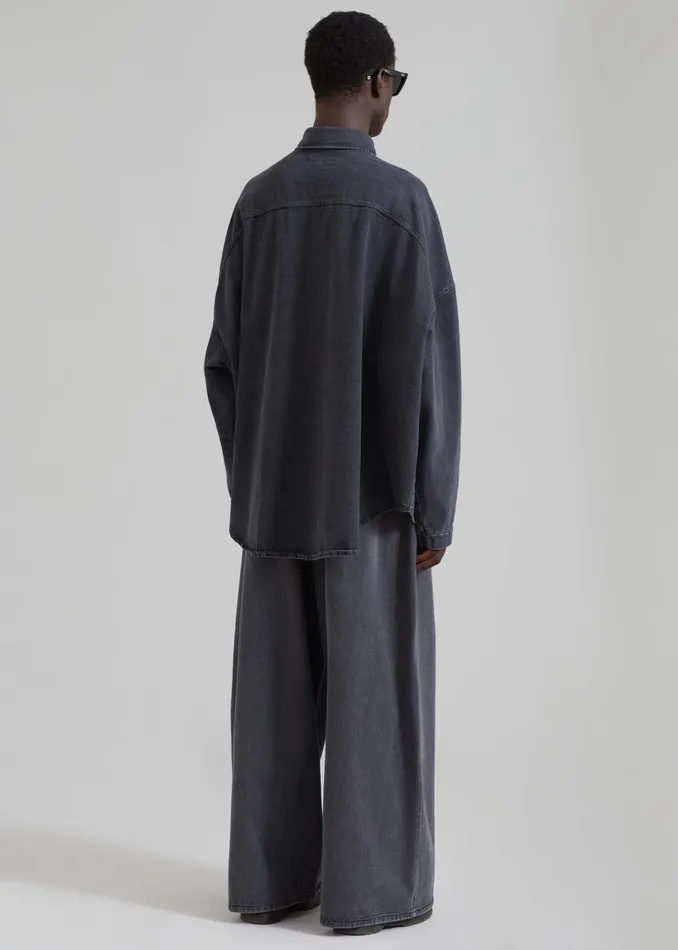 Men Sasha Men Wide Leg Jeans 8211 Dark Grey The Frankie Shop Bottoms