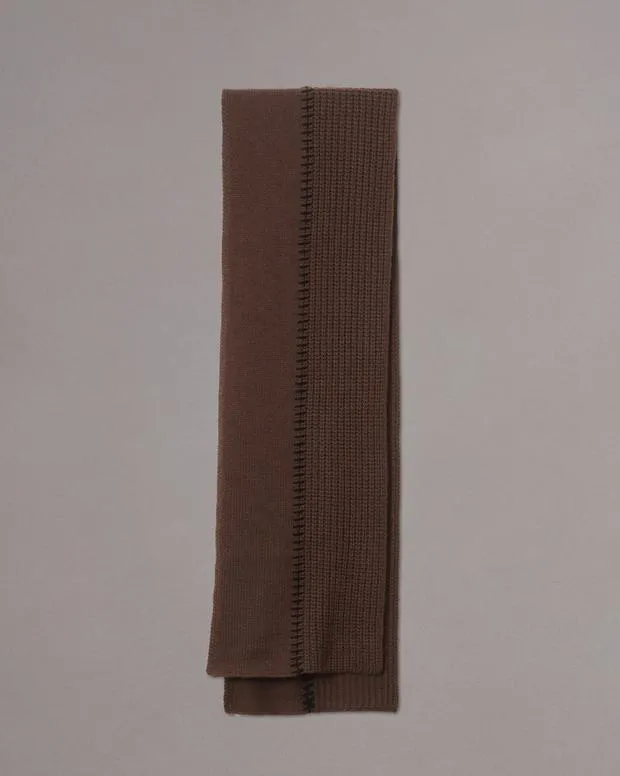 Men Scarves Rag and Bone Clarkson Wool Scarf Slate Brown