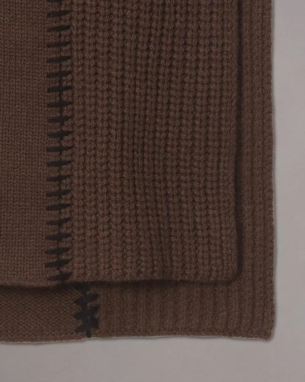 Men Scarves Rag and Bone Clarkson Wool Scarf Slate Brown