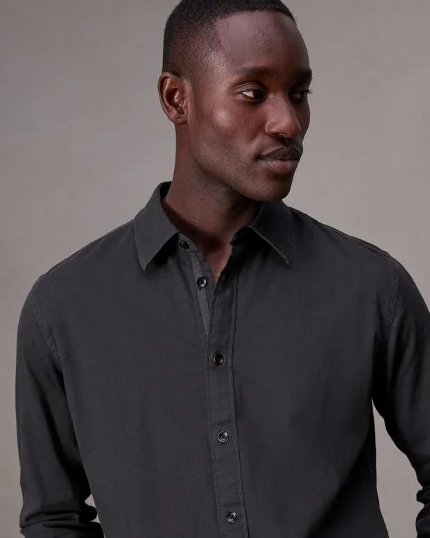 Men Shirts Rag and Bone Tomlin CottonBlend Shirt Charcoal Grey
