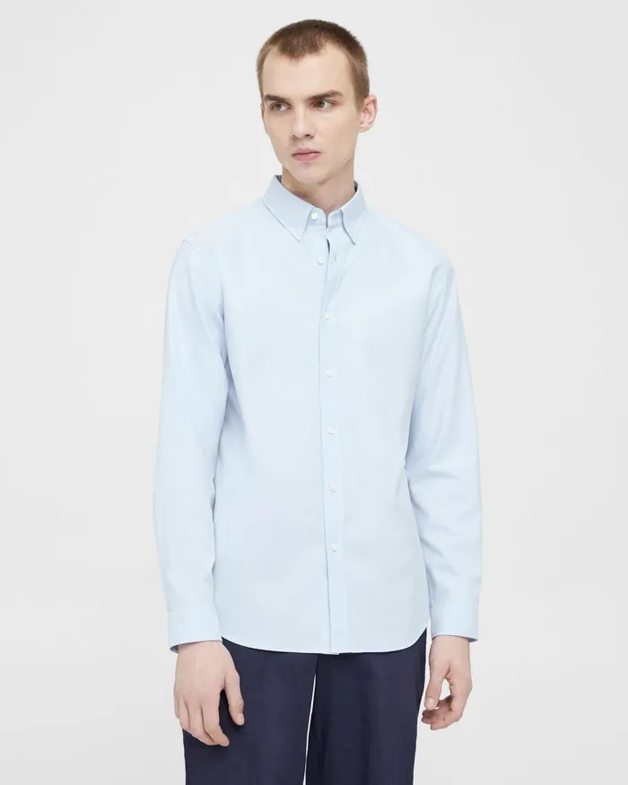 Men Shirts Theory Irving Shirt In Oxford Cotton Olympic