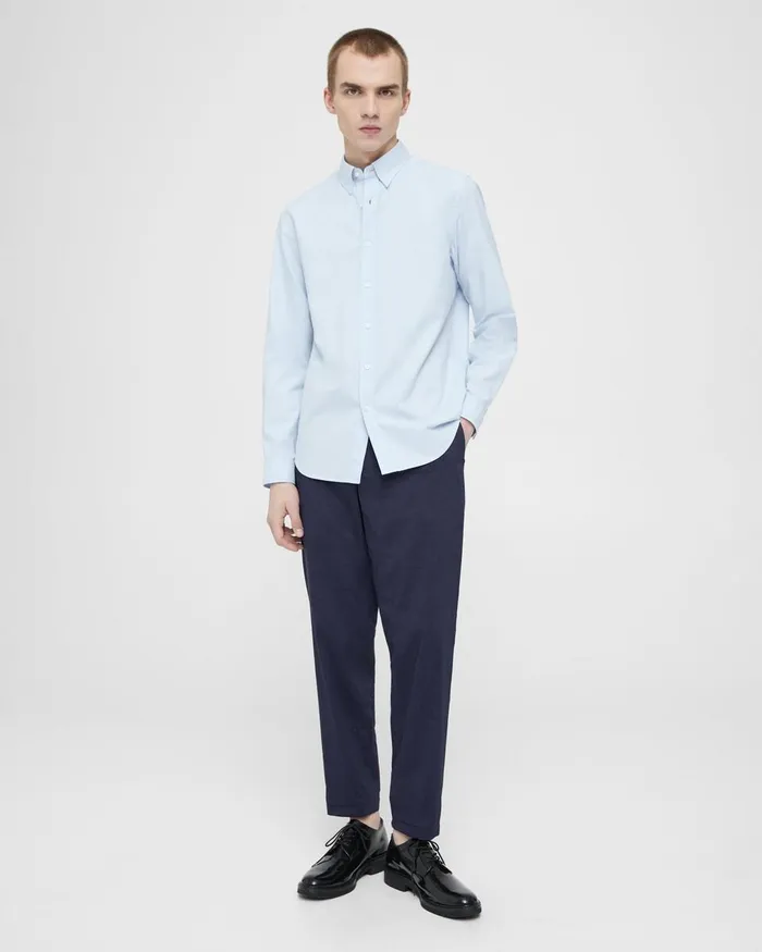 Men Shirts Theory Irving Shirt In Oxford Cotton Olympic