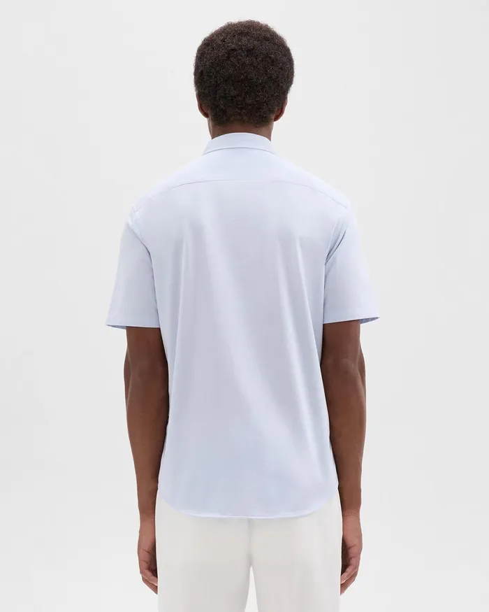 Men Shirts Theory Irving ShortSleeve Shirt In Structure Knit Olympic