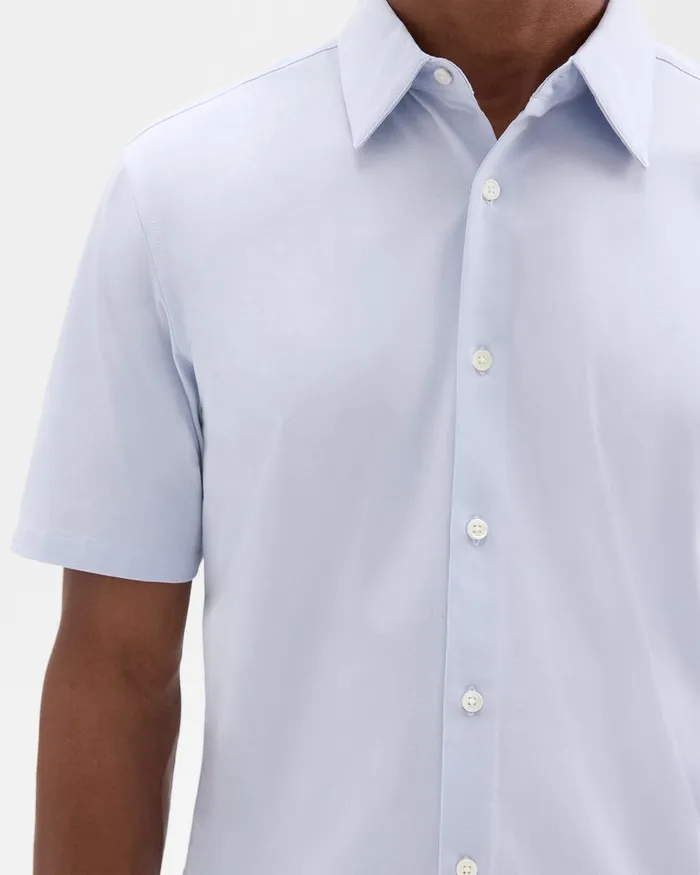 Men Shirts Theory Irving ShortSleeve Shirt In Structure Knit Olympic