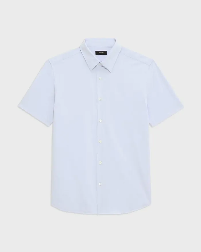 Men Shirts Theory Irving ShortSleeve Shirt In Structure Knit Olympic