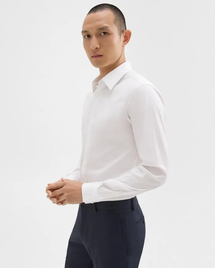 Men Shirts Theory Sylvain Shirt In Good Cotton White