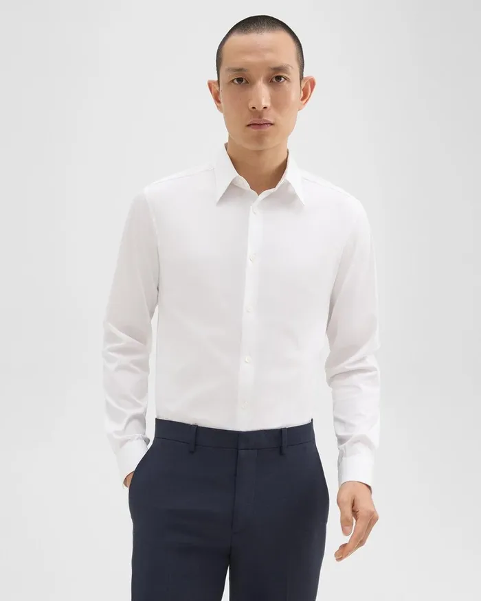 Men Shirts Theory Sylvain Shirt In Good Cotton White