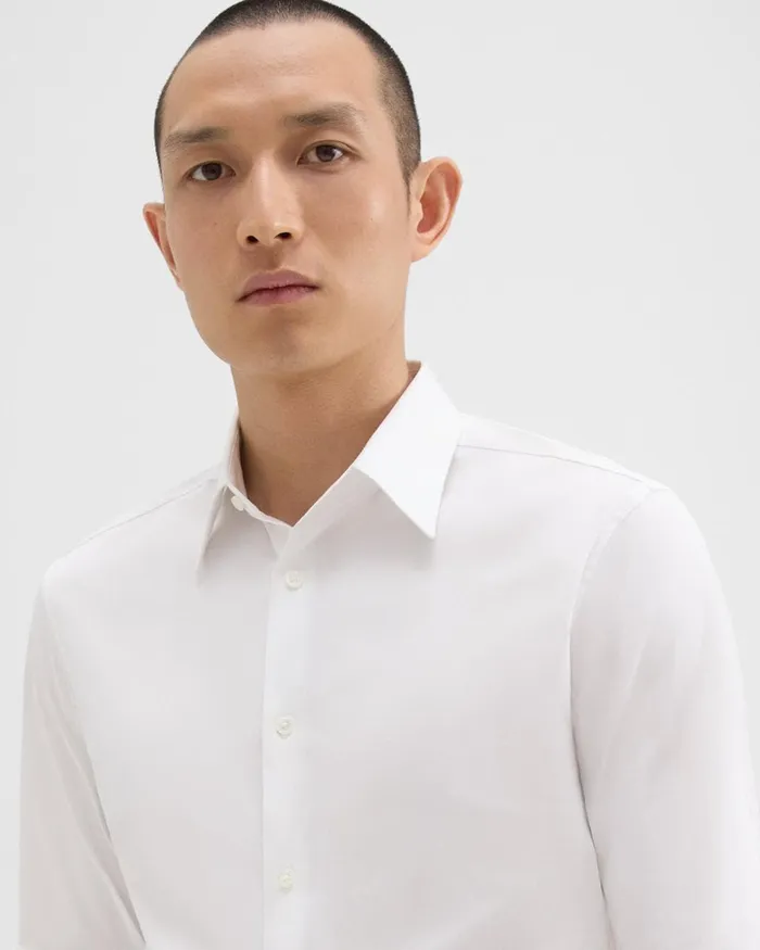 Men Shirts Theory Sylvain Shirt In Good Cotton White