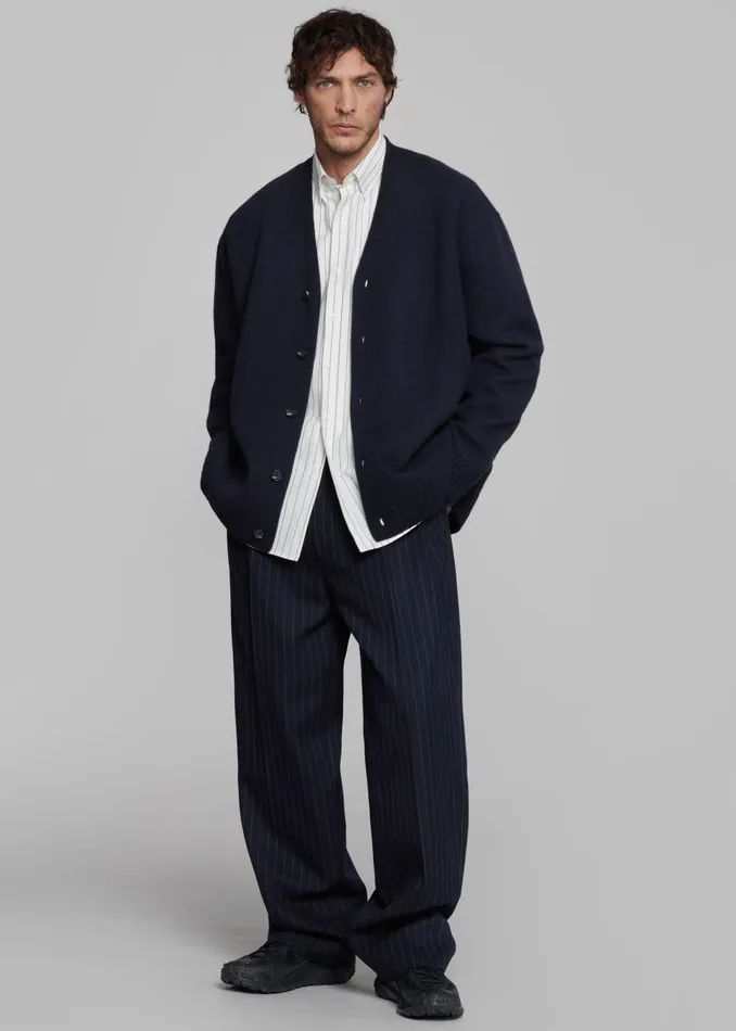 Men Sinclair Poplin Shirt 8211 WhiteBlack Stripe The Frankie Shop Tops