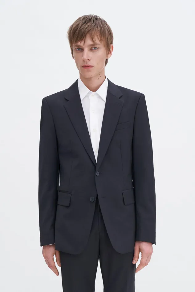 Men Slim Wool Blazer Black Filippa K Tailoring