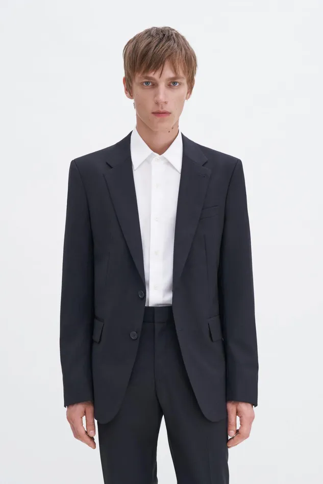Men Slim Wool Blazer Black Filippa K Tailoring