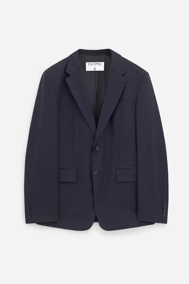 Men Slim Wool Blazer Black Filippa K Tailoring
