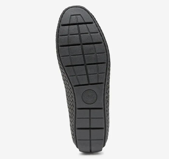 Men SlipOns and Loafers Johnston and Murphy Baldwin Driver Woven SlipOn Loafer Black Sheepskin