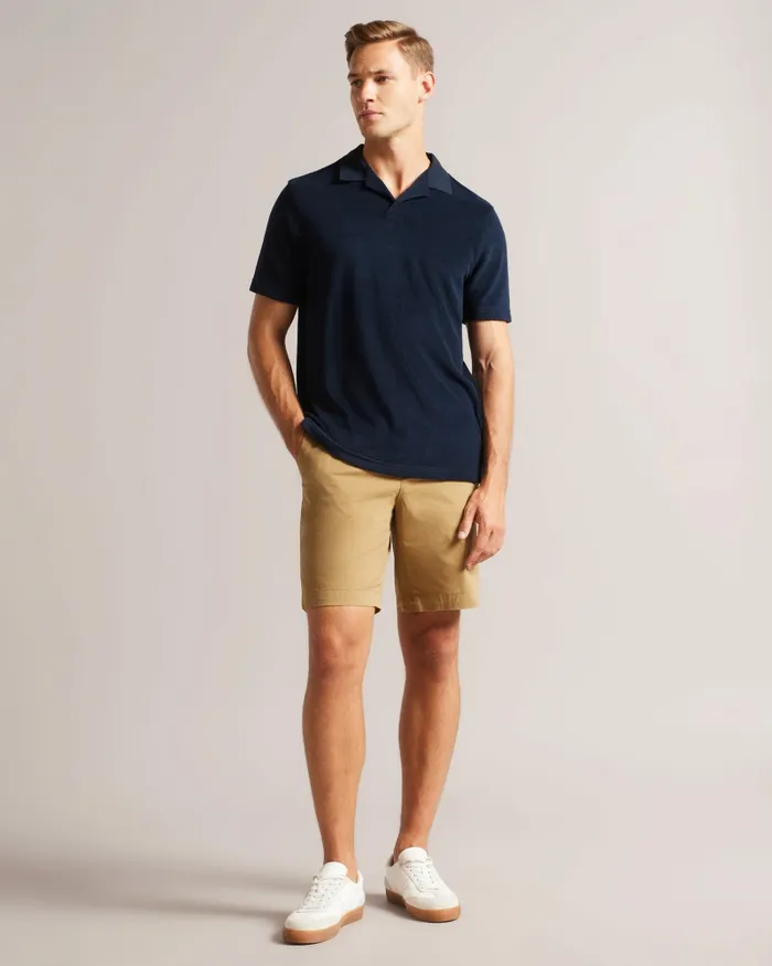Men SNDBANK 8211 Towelling Revere Collar Polo Shirt Navy Ted Baker Polo Shirts Men SNDBANK 8211 Towelling Revere Collar Polo Shirt Navy Ted Baker Polo Shirts