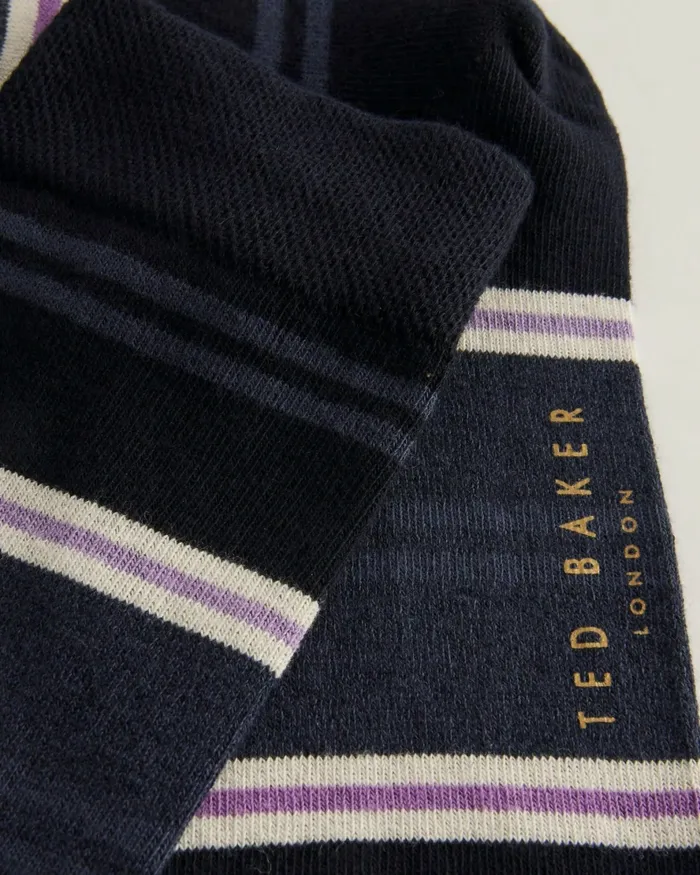 Men SOKKFIV 8211 Vertical Striped Socks Navy Ted Baker Socks