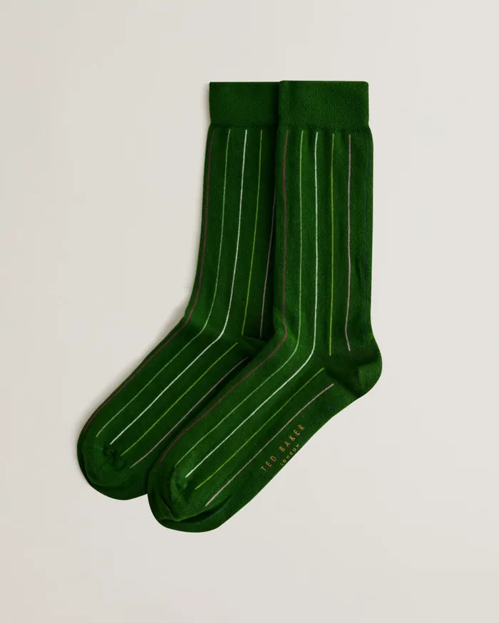 Men SOKKTHR 8211 Vertical Pin Stripe Socks Dark Green Ted Baker Socks Men SOKKTHR 8211 Vertical Pin Stripe Socks Dark Green Ted Baker Socks