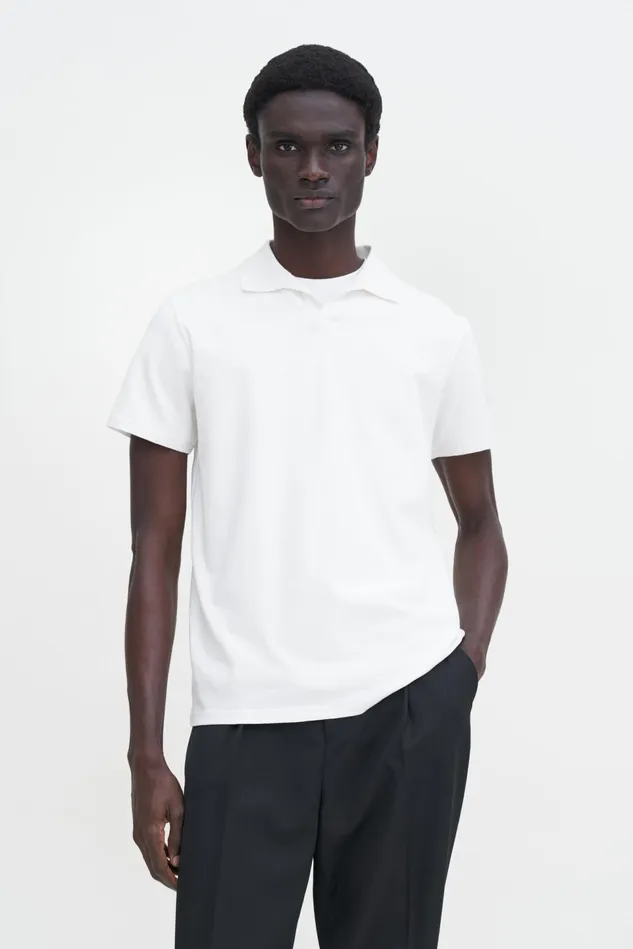 Men Stretch Cotton Polo TShirt White Filippa K TShirts