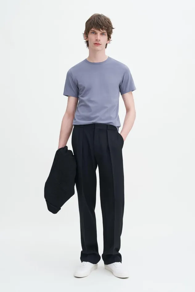 Men Stretch Cotton Tee Grey Blue Filippa K TShirts