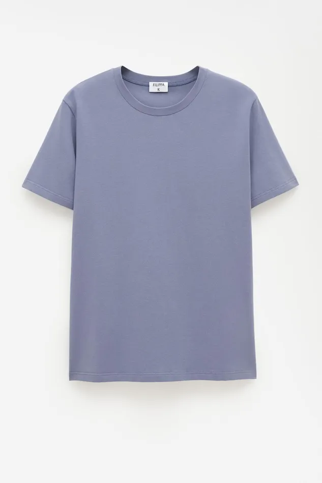 Men Stretch Cotton Tee Grey Blue Filippa K TShirts