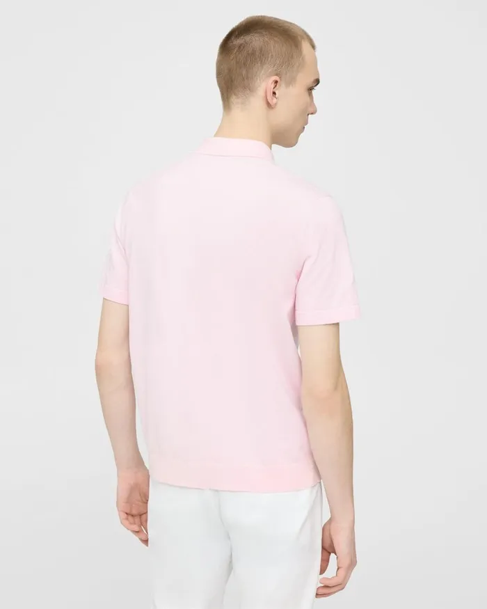 Men Sweaters Cardigans Theory Goris Polo Shirt In Light Bilen Cradle Pinkwhite