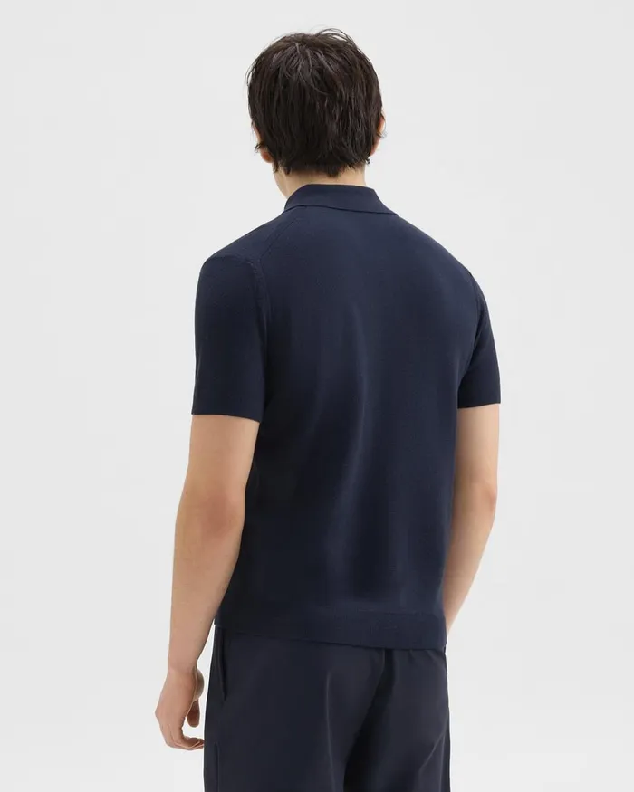 Men Sweaters Cardigans Theory Goris Polo Shirt In Piqueacute Light Bilen Baltic