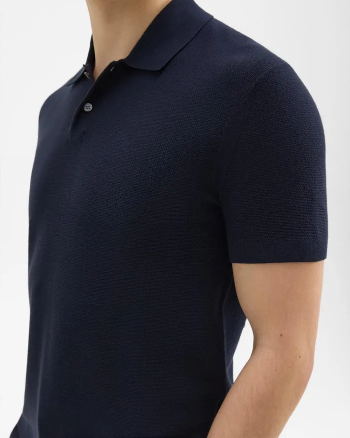 Men Sweaters Cardigans Theory Goris Polo Shirt In Piqueacute Light Bilen Baltic
