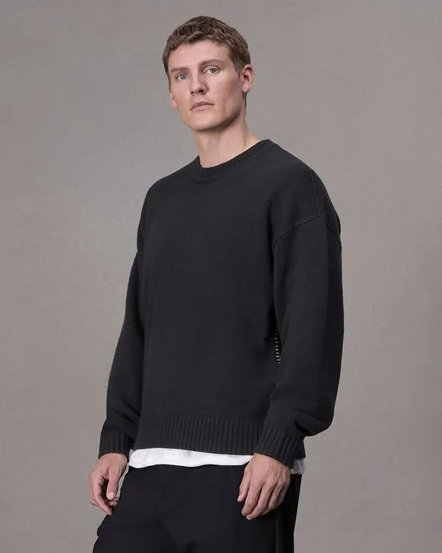 Men Sweaters Rag and Bone Clarkson Wool Sweater Black