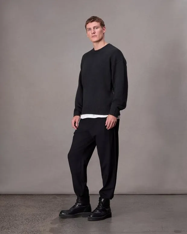 Men Sweaters Rag and Bone Clarkson Wool Sweater Black