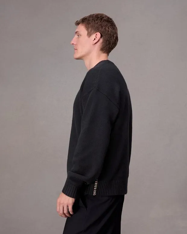 Men Sweaters Rag and Bone Clarkson Wool Sweater Black