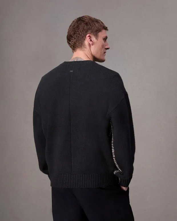 Men Sweaters Rag and Bone Clarkson Wool Sweater Black