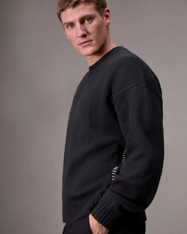Men Sweaters Rag and Bone Clarkson Wool Sweater Black