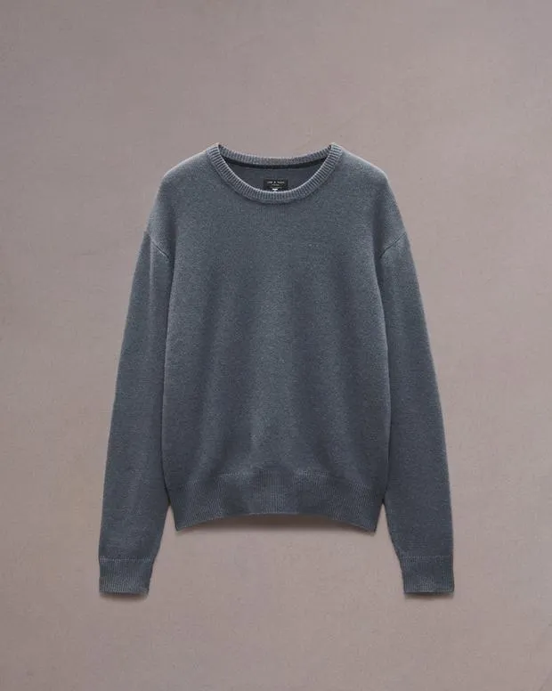 Men Sweaters Rag and Bone Downing Cashmere Sweater Shark Blue