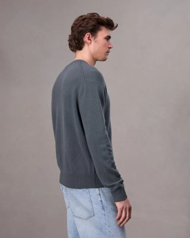Men Sweaters Rag and Bone Downing Cashmere Sweater Shark Blue