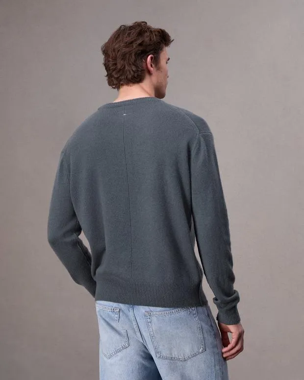 Men Sweaters Rag and Bone Downing Cashmere Sweater Shark Blue