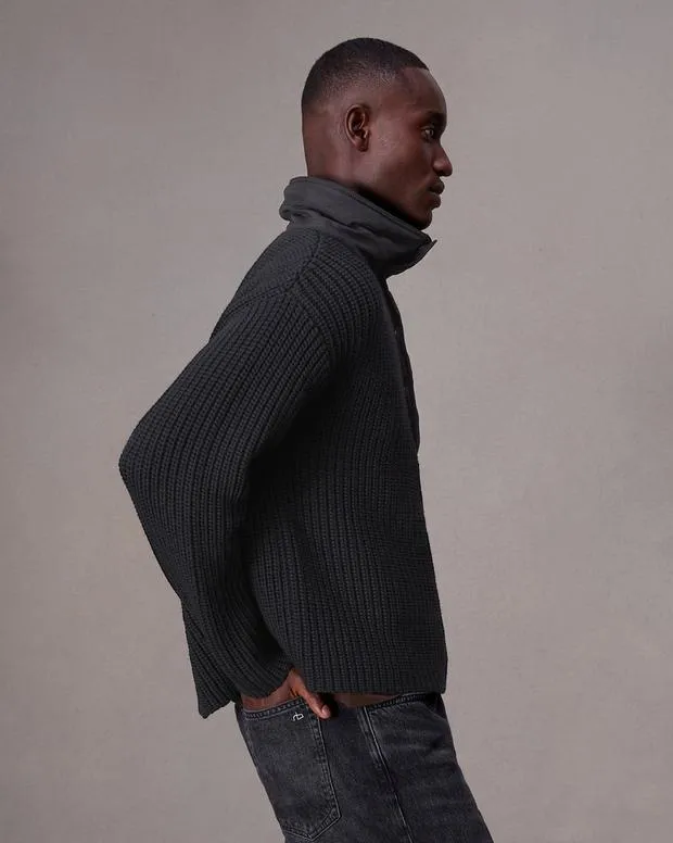 Men Sweaters Rag and Bone Sweeney Sweater Black