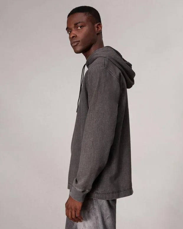 Men Sweatshirts Rag and Bone Rbstride Denim Hoodie Charcoal