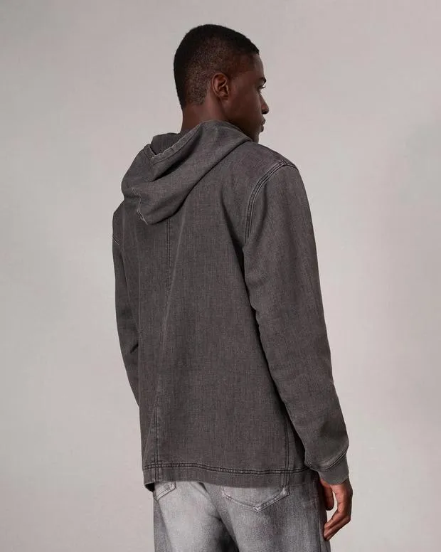 Men Sweatshirts Rag and Bone Rbstride Denim Hoodie Charcoal