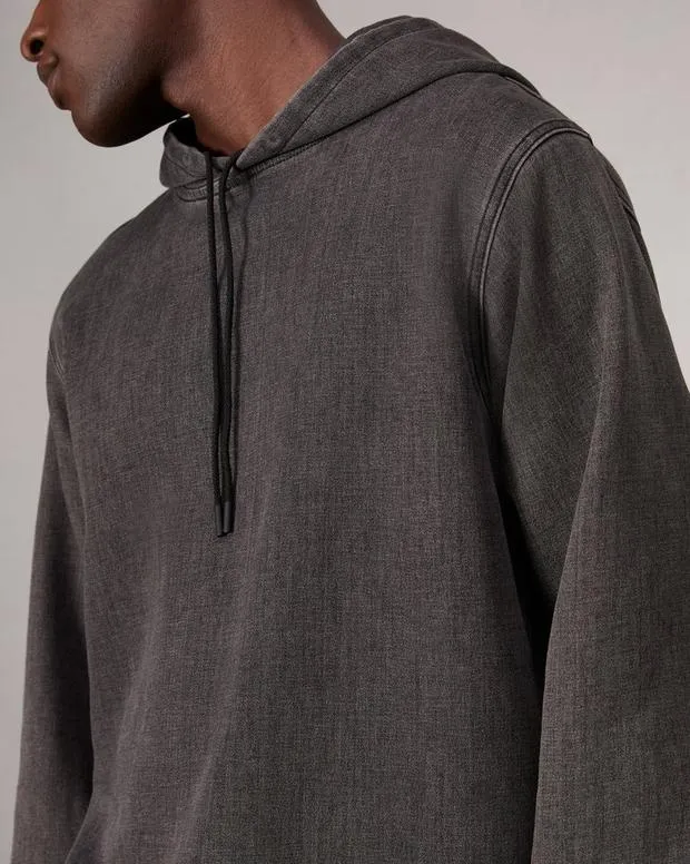 Men Sweatshirts Rag and Bone Rbstride Denim Hoodie Charcoal