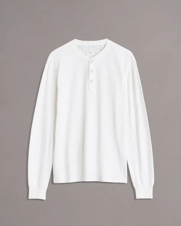 Men TShirts and Henleys Rag and Bone Classic Flame Henley White