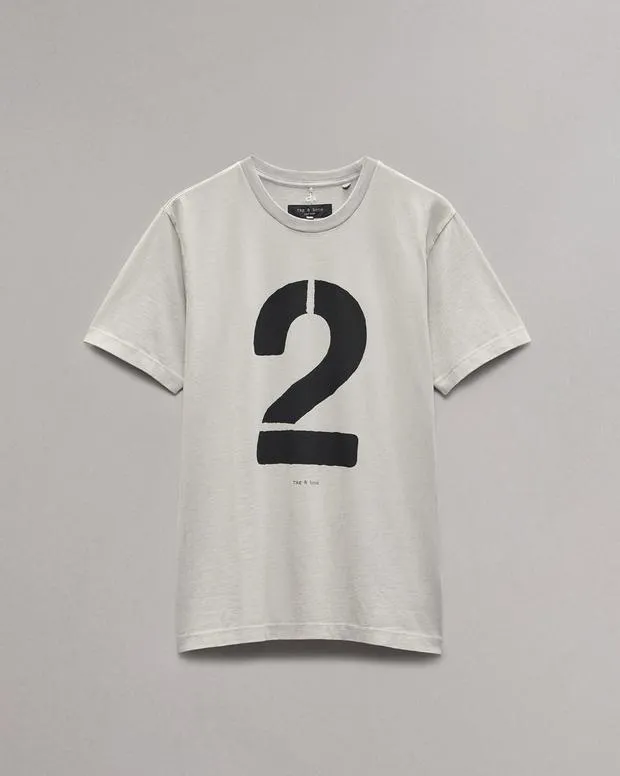 Men TShirts and Henleys Rag and Bone Rb Number 2 TShirt Washed Grey