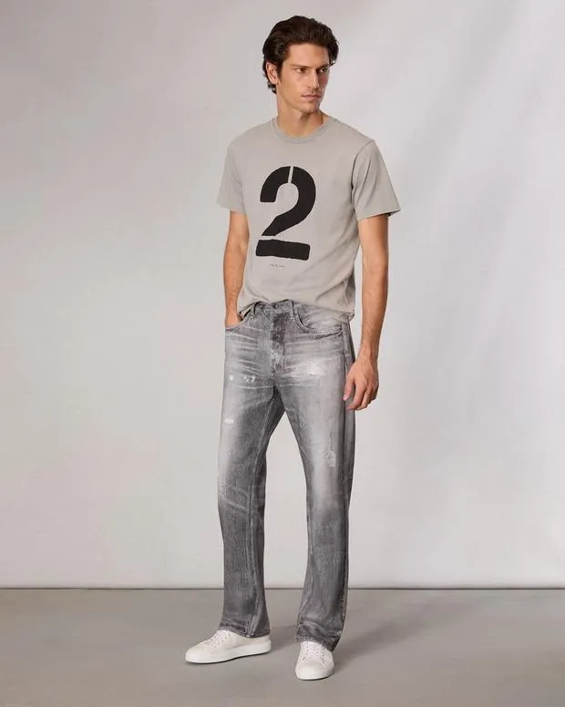 Men TShirts and Henleys Rag and Bone Rb Number 2 TShirt Washed Grey