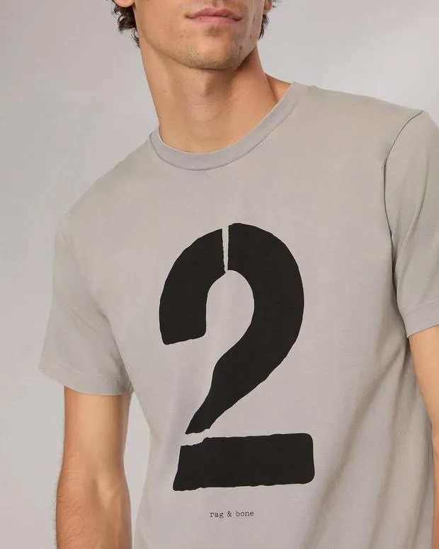 Men TShirts and Henleys Rag and Bone Rb Number 2 TShirt Washed Grey