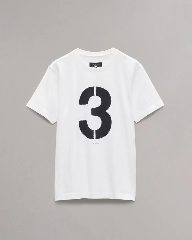Men TShirts and Henleys Rag and Bone Rb Number 3 TShirt Washed White