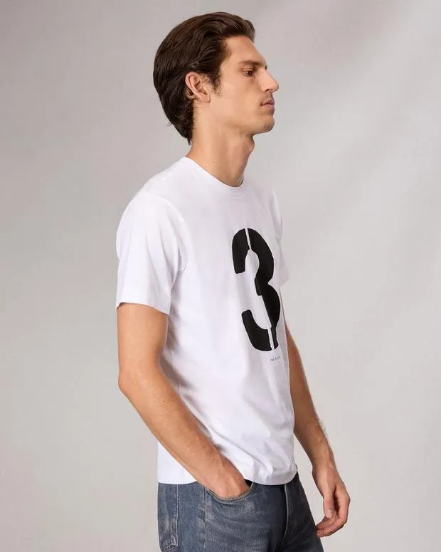 Men TShirts and Henleys Rag and Bone Rb Number 3 TShirt Washed White