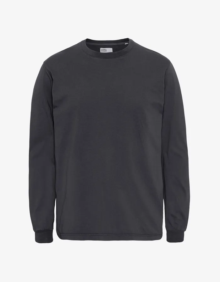 Men TShirts Colorfulstandard Oversized Organic LS TShirt 8211 Lava Grey