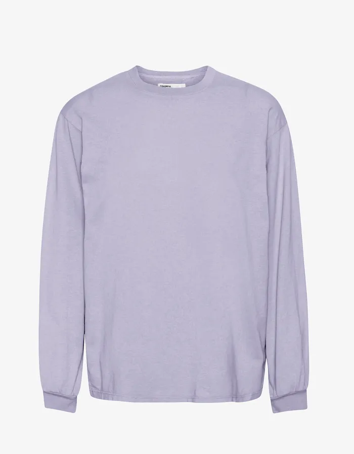 Men TShirts Colorfulstandard Oversized Organic LS TShirt 8211 Purple Jade