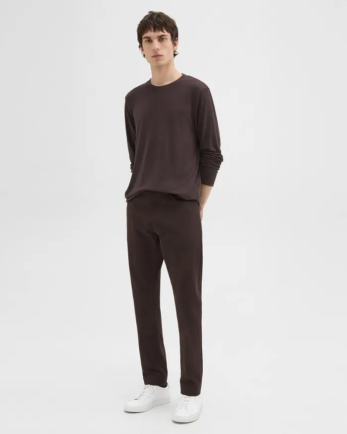 Men TShirts Polos Theory Essential LongSleeve Tee In Anemone Modal Jersey Hickory