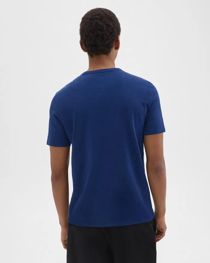 Men TShirts Polos Theory Essential Tee In Cosmos Slub Cotton Ocean