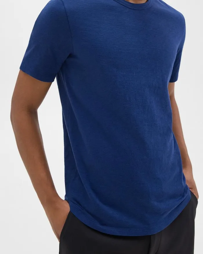 Men TShirts Polos Theory Essential Tee In Cosmos Slub Cotton Ocean